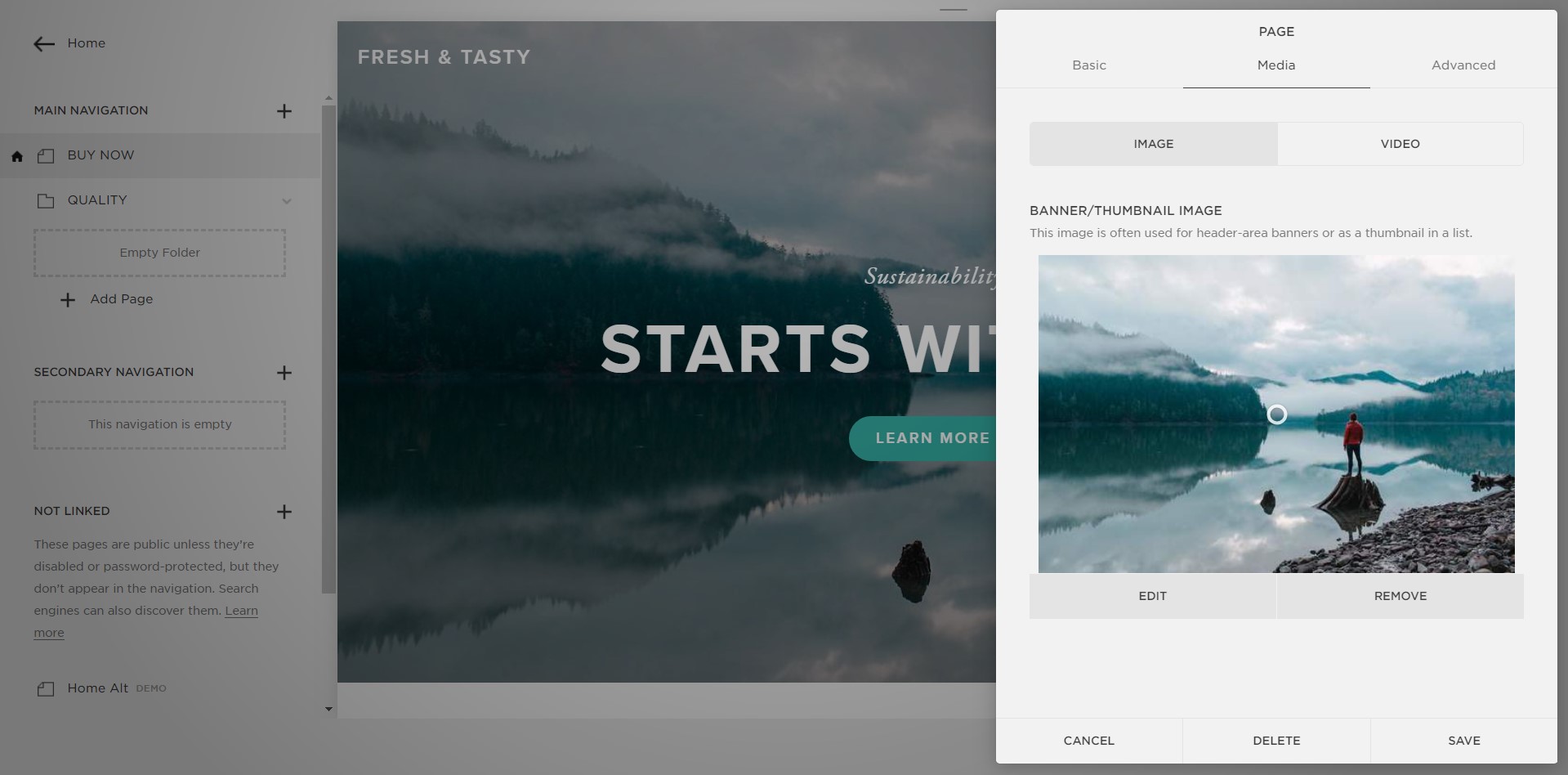 advanced design settings in Squarespace