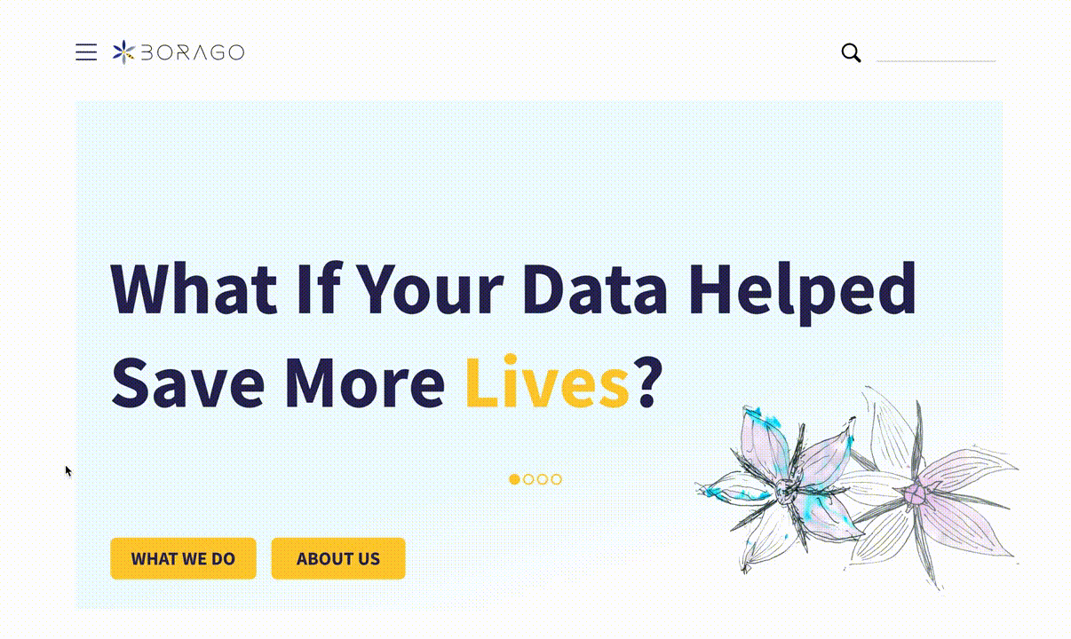Borago Insights homepage motion