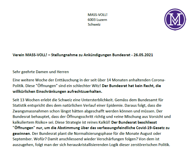 MASSVOLL! Medienmitteilungen