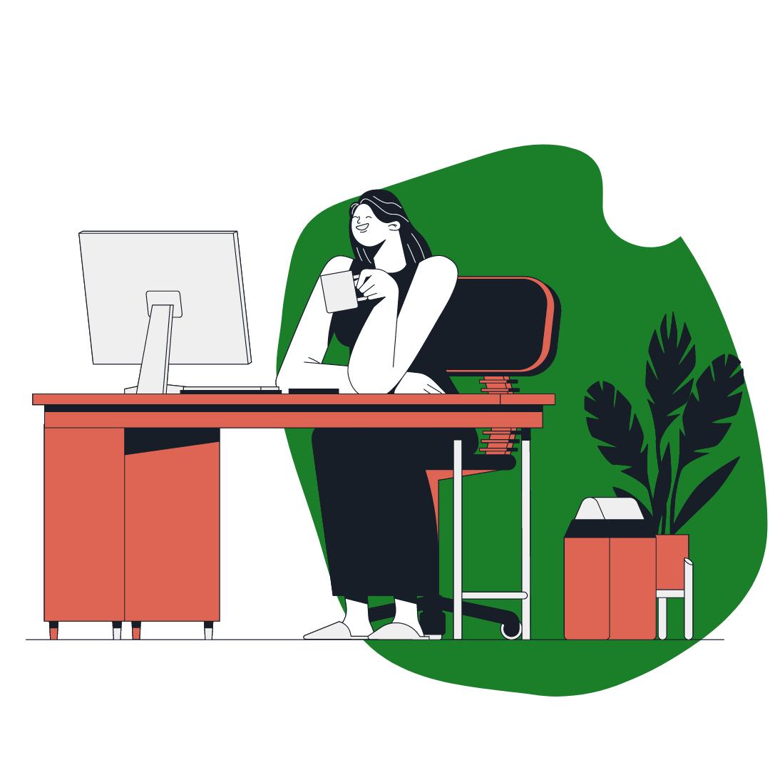 woman working at desk
