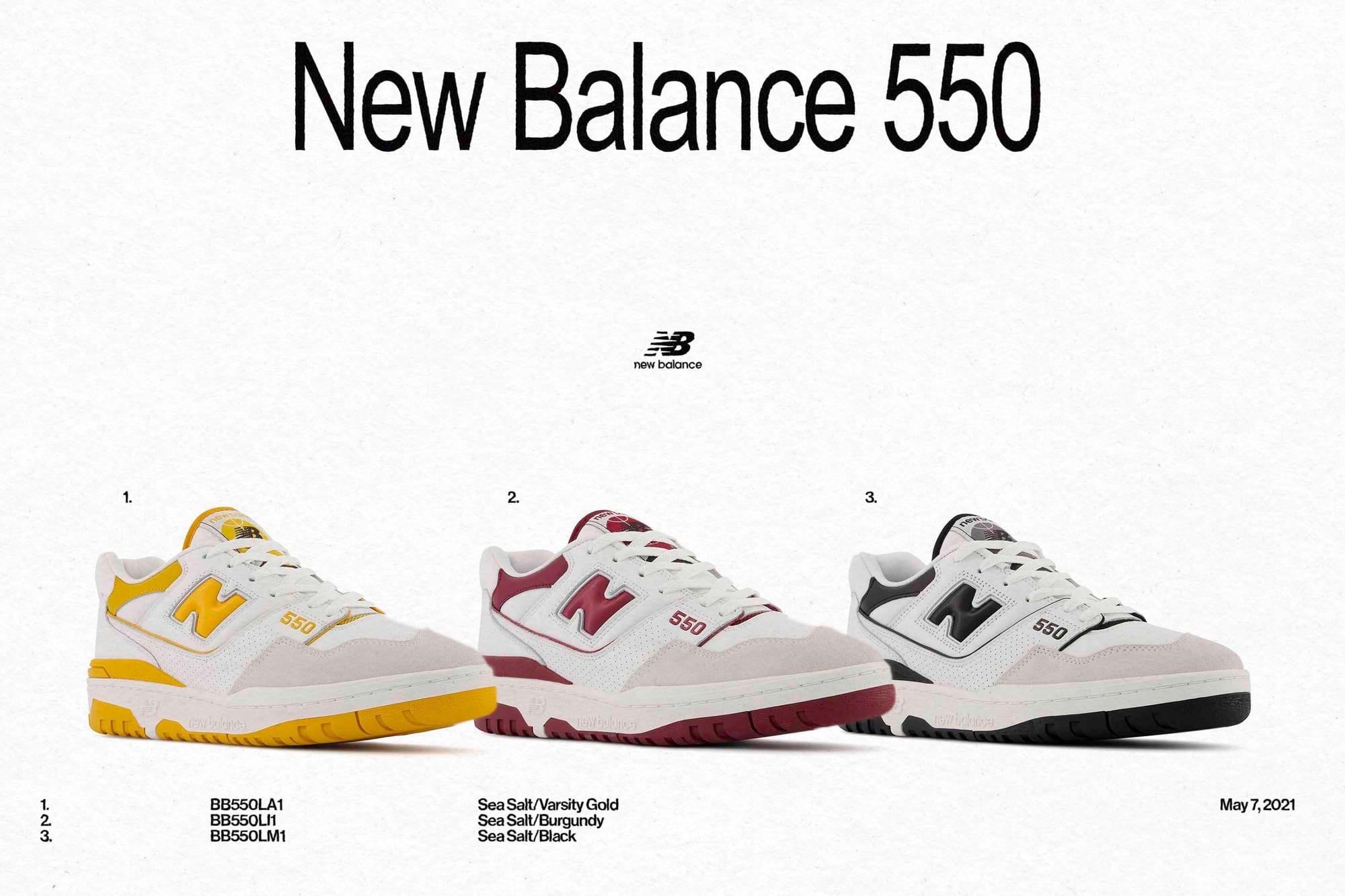 Three Fresh New Balance 550 Colorways Drop This Weekend