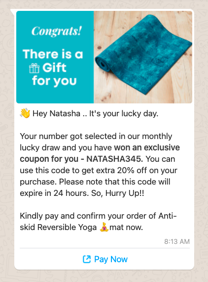 whatsapp abandoned cart recovery Shopify - FOMO marketing