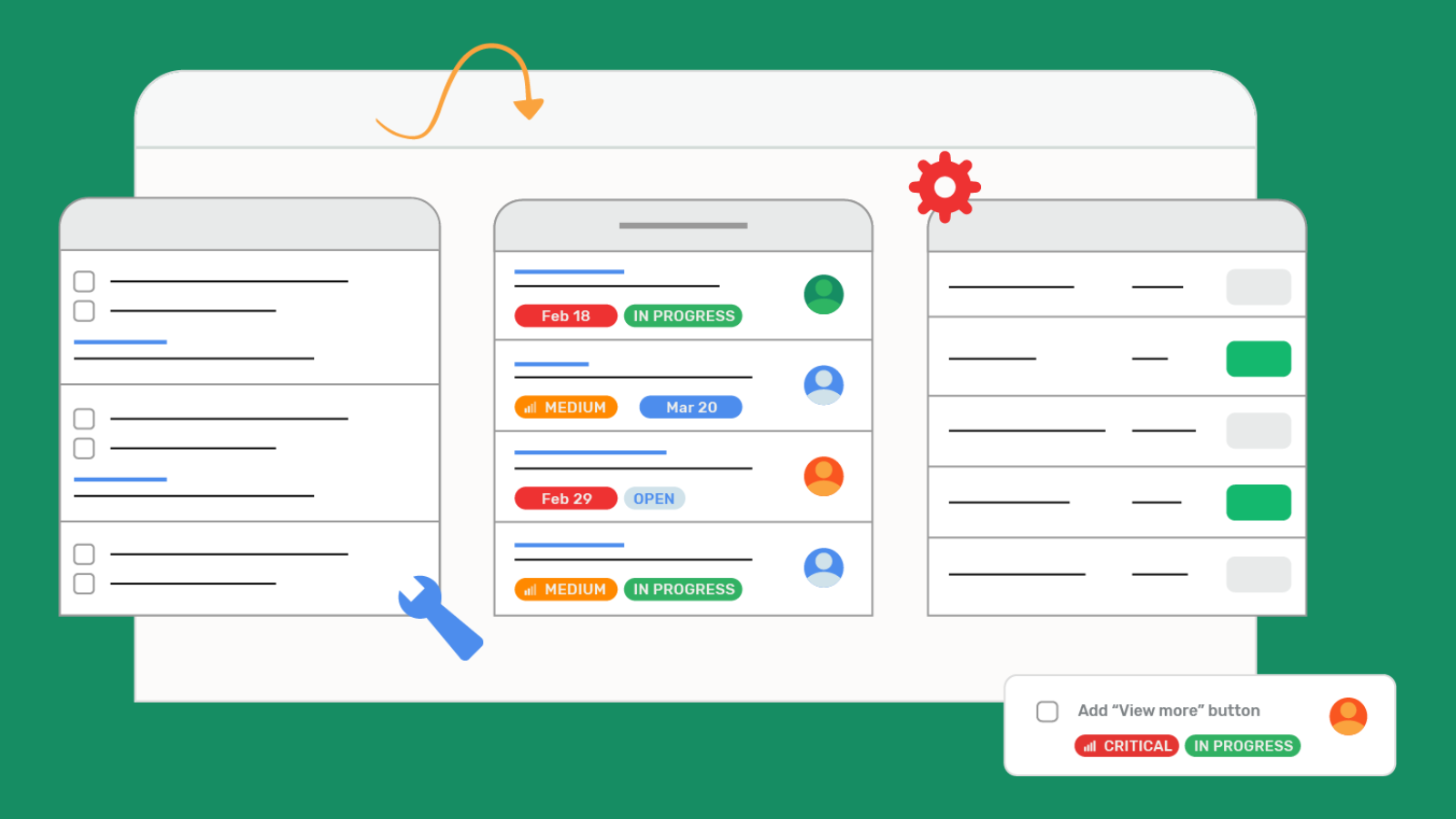 An illustration of project tracking features.