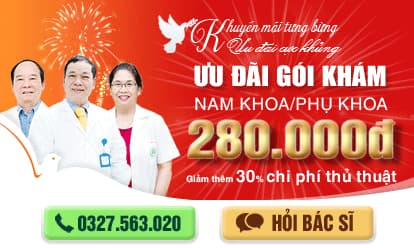 Gói khám nam khoa/ phụ khoa ưu đãi 280k.