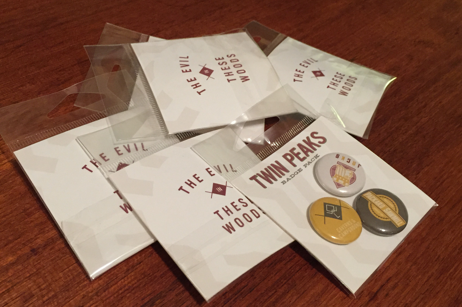The Evil in These Woods badge set