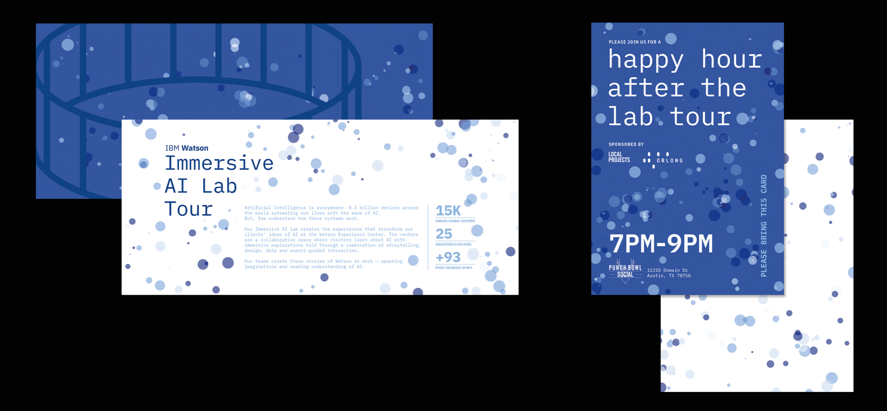 Immersive AI lab tour design ephemera.