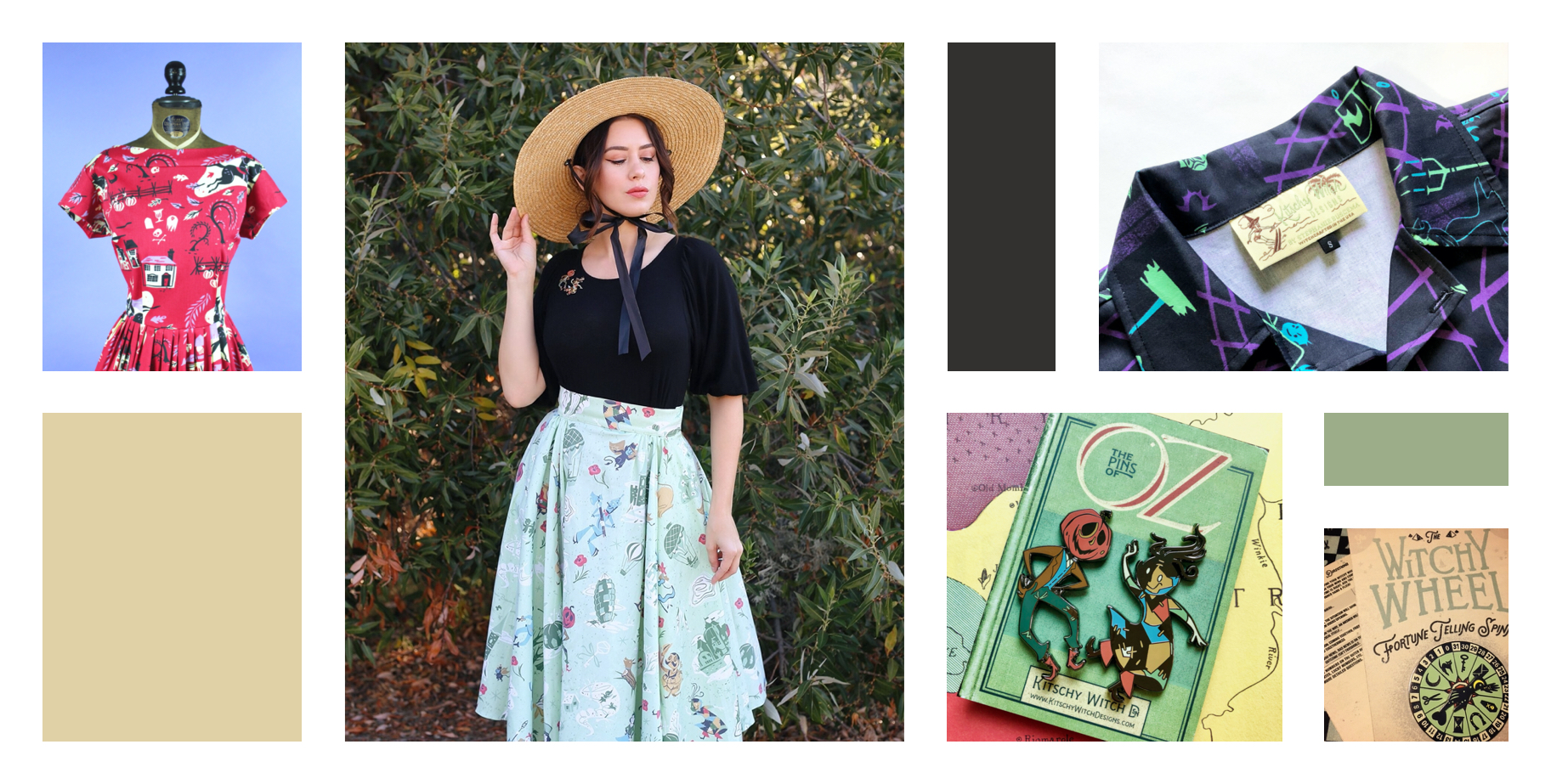Photos of dresses and models wearing Kitschy Witch Designs