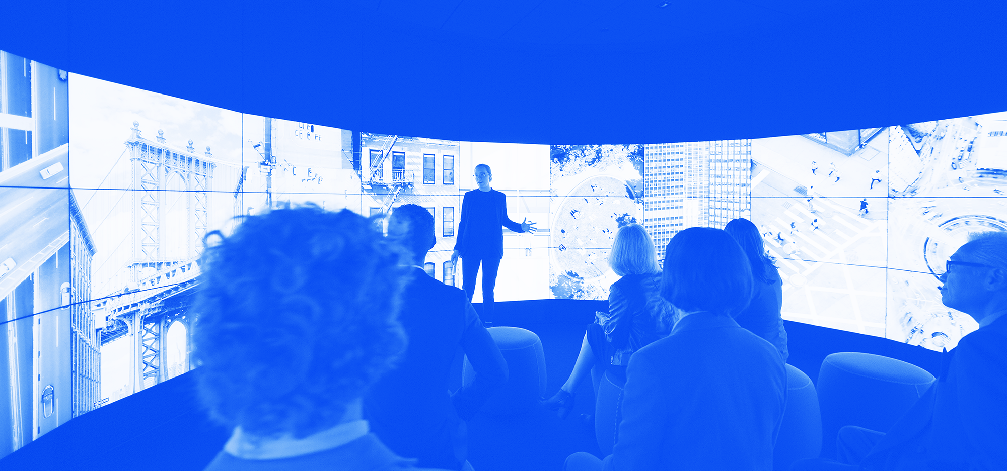 Visitors viewing an experience