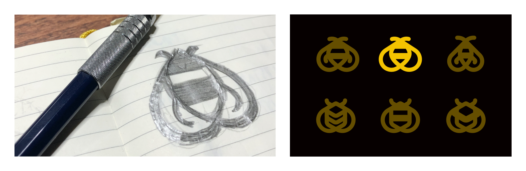 Zarbee's logo from drawing to execution