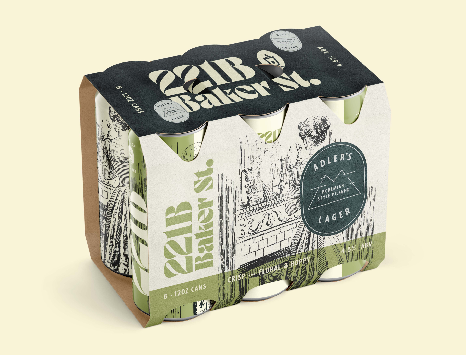 Six pack design for Adler's bohemian-style pale pilsner lager
