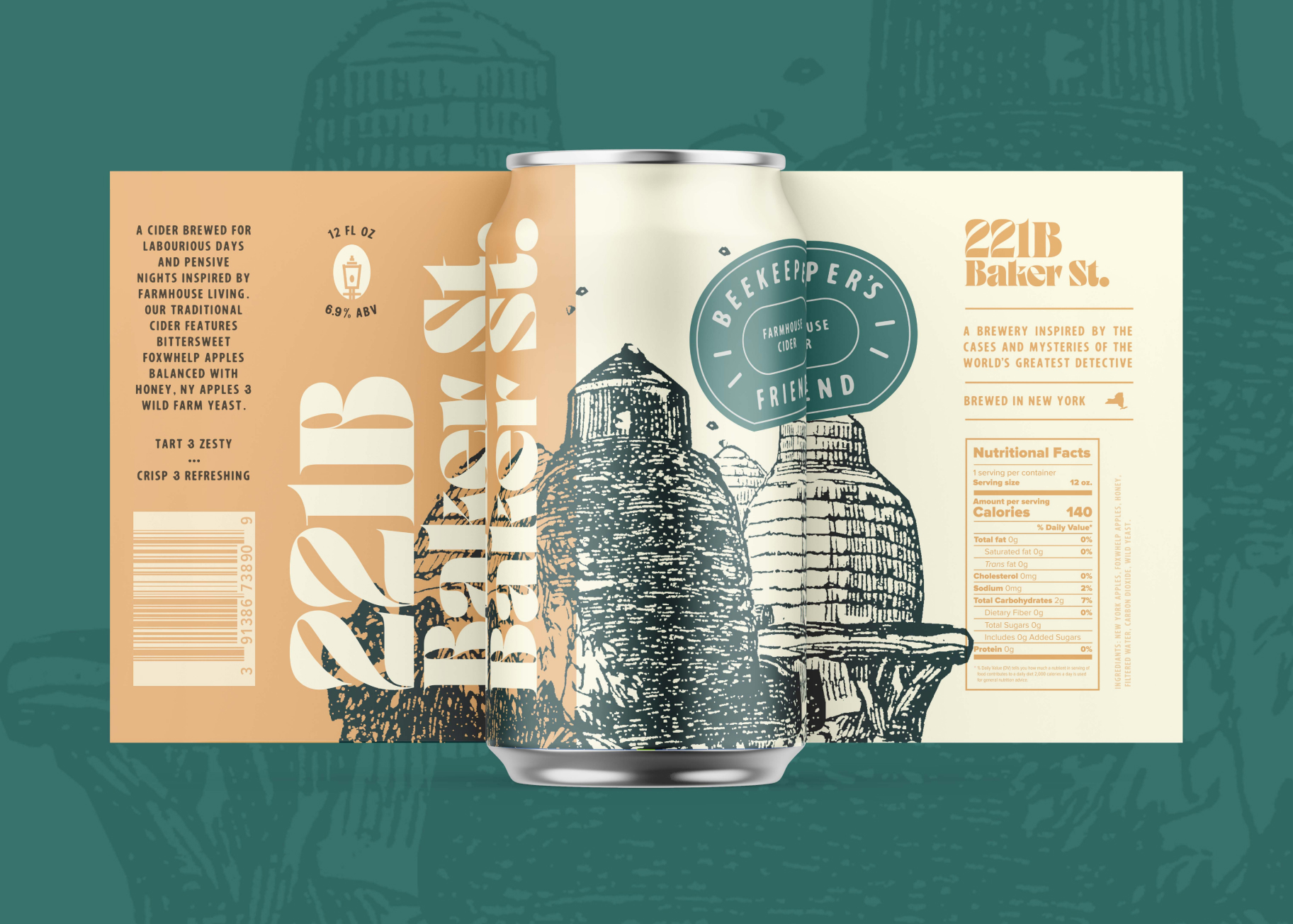 Can design for Beekeeper's Friend Farmhouse Cider
