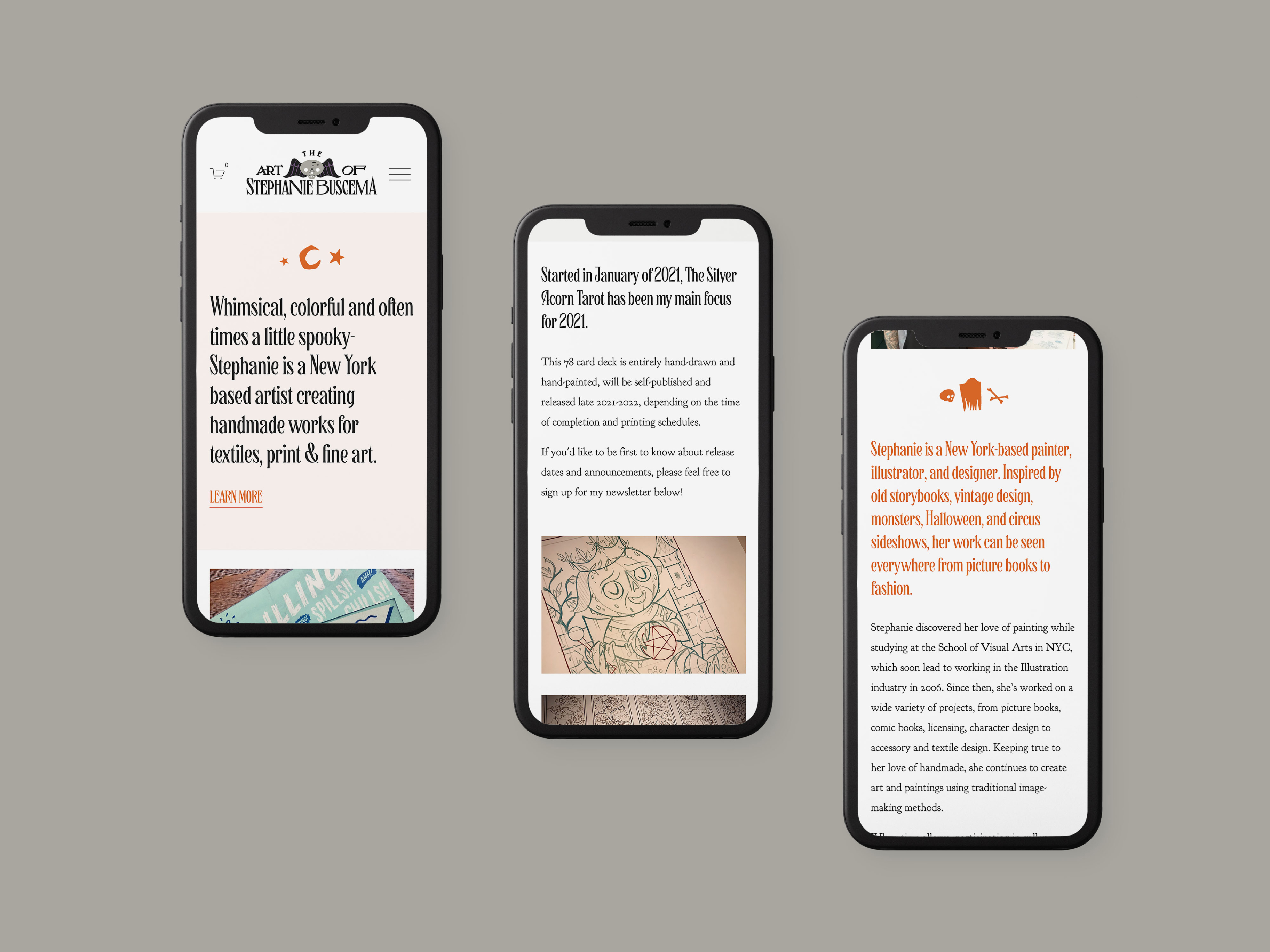 Mobile design — The Art of Stephanie Buscema