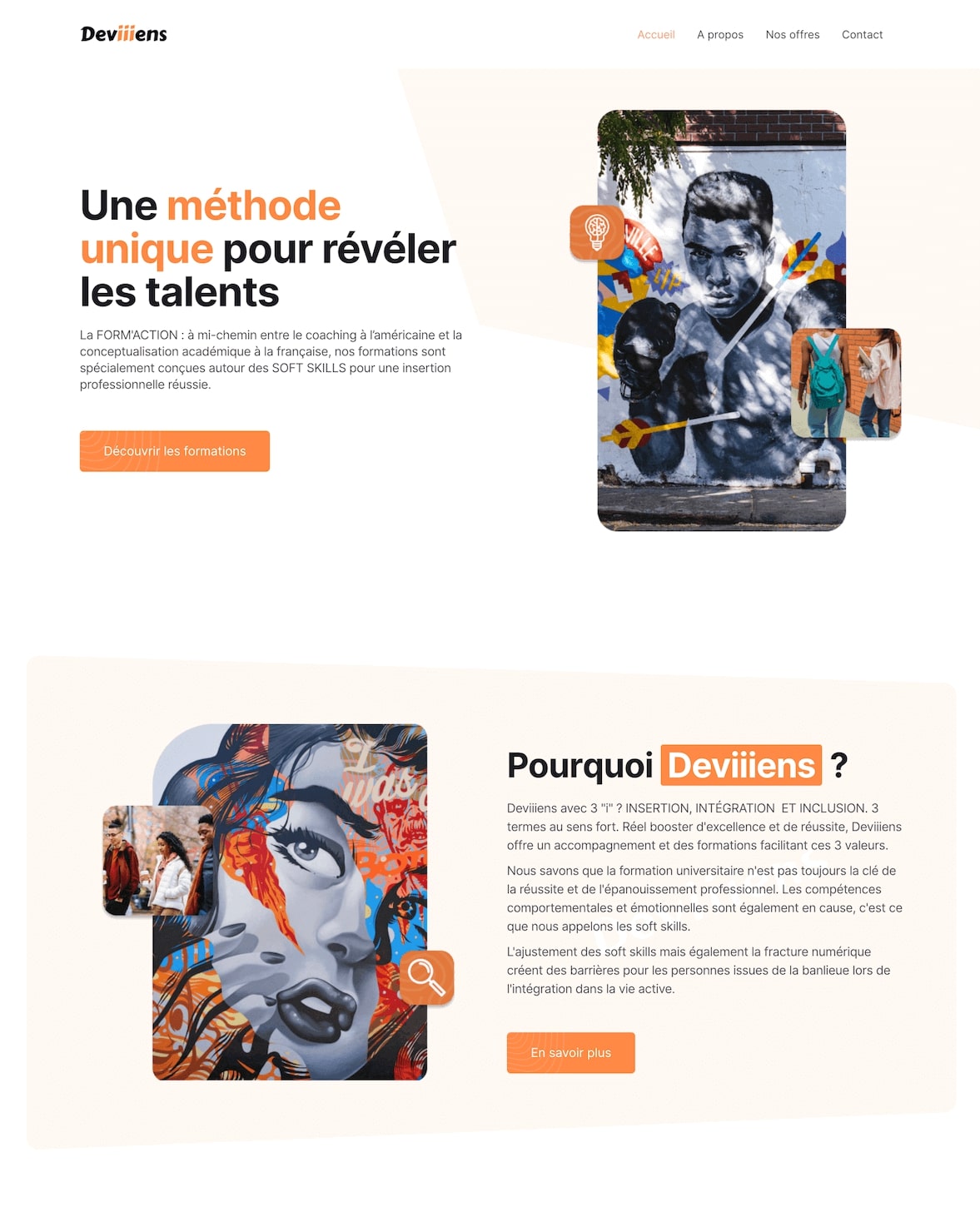 Page d'Accueil Deviiiens.fr