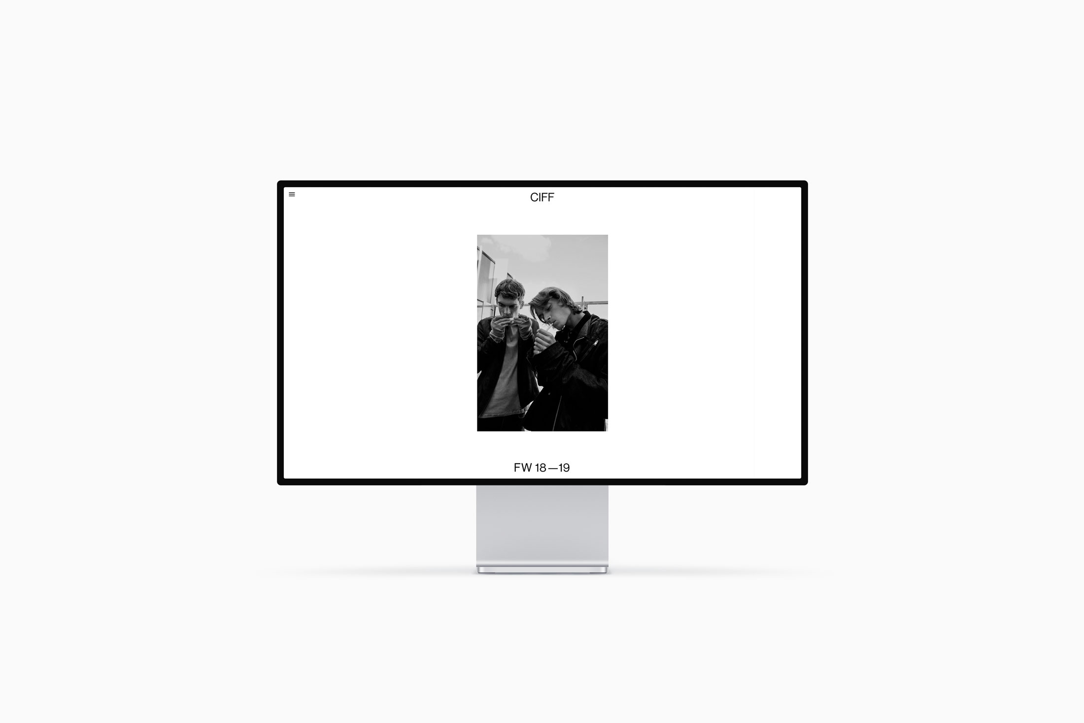 Mockup of CIFF website shown on a Apple Display.