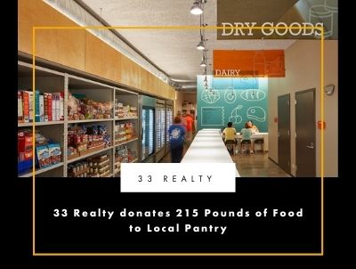33 Realty donates 215 Pounds of Food to Local Pantry