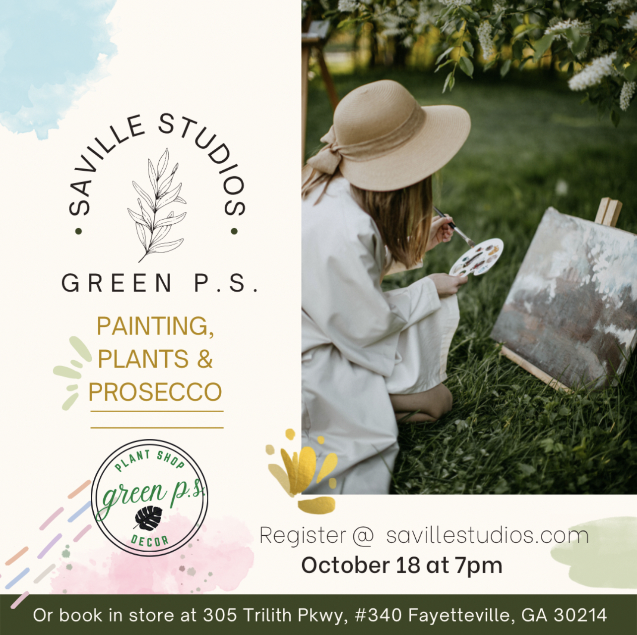 Green P.S. Painting, Plants & Prosecco