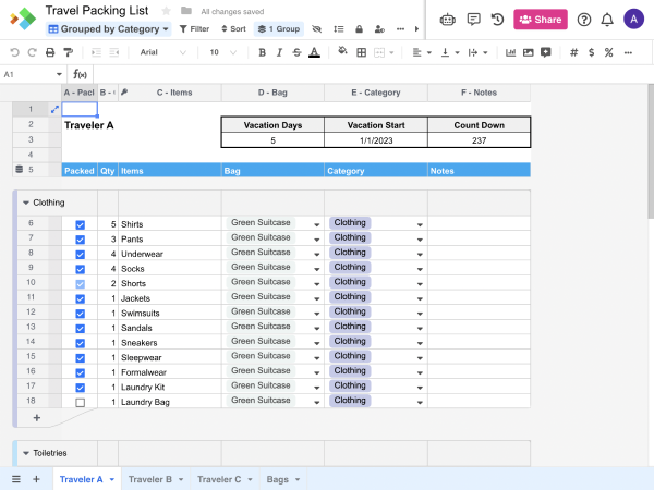 Holiday Excel Template