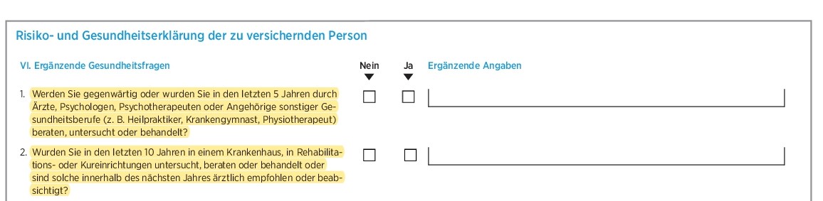 Gesundheitsfragen Die Bayerische Berufsunfähigkeitsversicherung