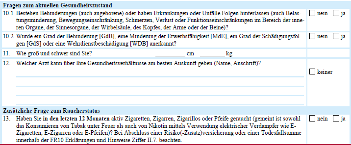 Berufsunfähigkeitsversicherung (BU-Aktion) vereinfachte Gesundheitsfragen Alte Leipziger 2