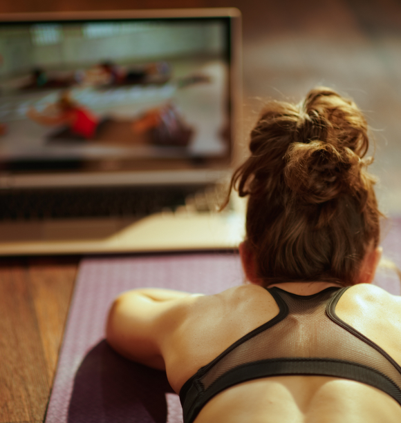 Woman doing online coaching