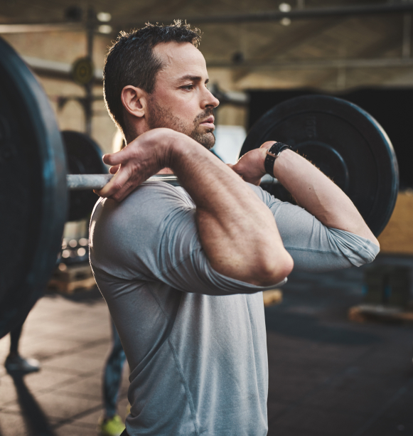 Man performing a clean and jerk