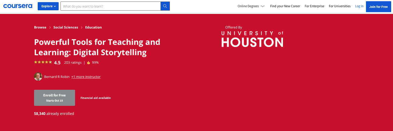 Powerful Tools for Teaching and Learning: Digital Storytelling