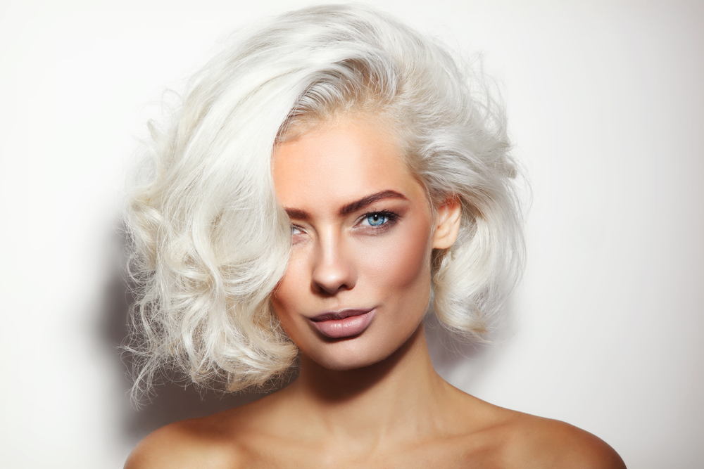 A girl hair From ash blonde to silver hair