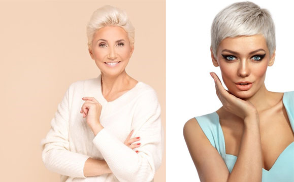 white and blonde hair