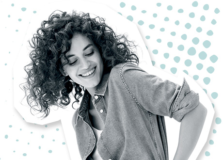 Girl piggyback perm youthful curls hair