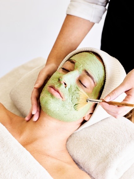 Female getting face mask