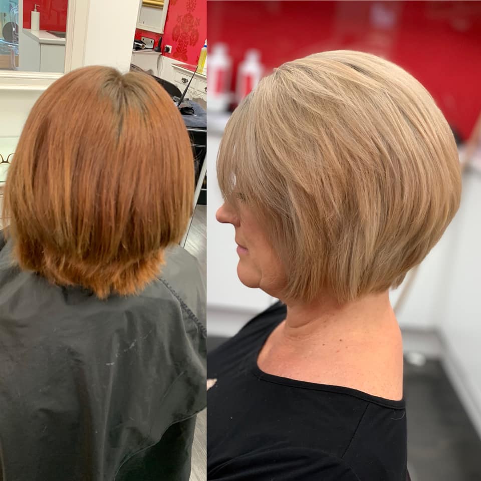 Before and after of hair