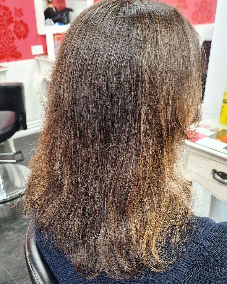 Damaged brown hair