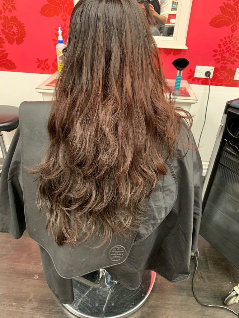 curly long brown hair