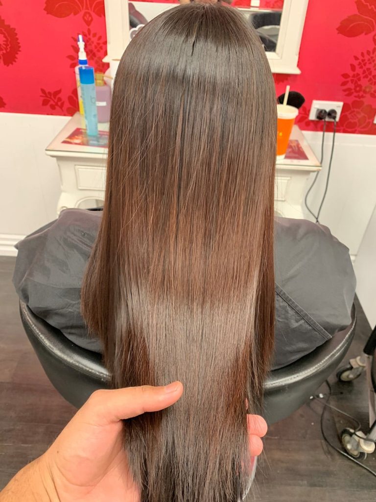 permanent straightened hair