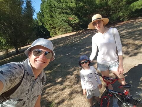 Daniel and family out walking