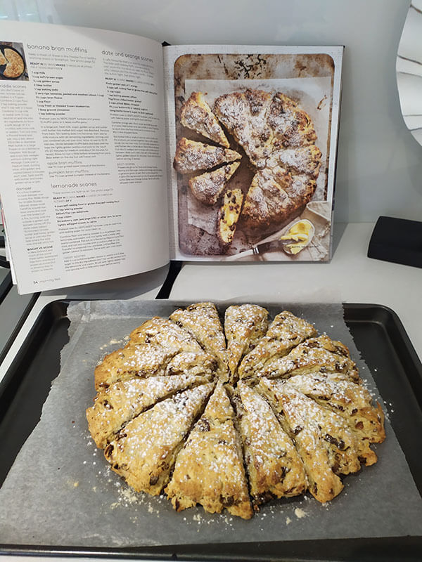 Sara scones with recipe book