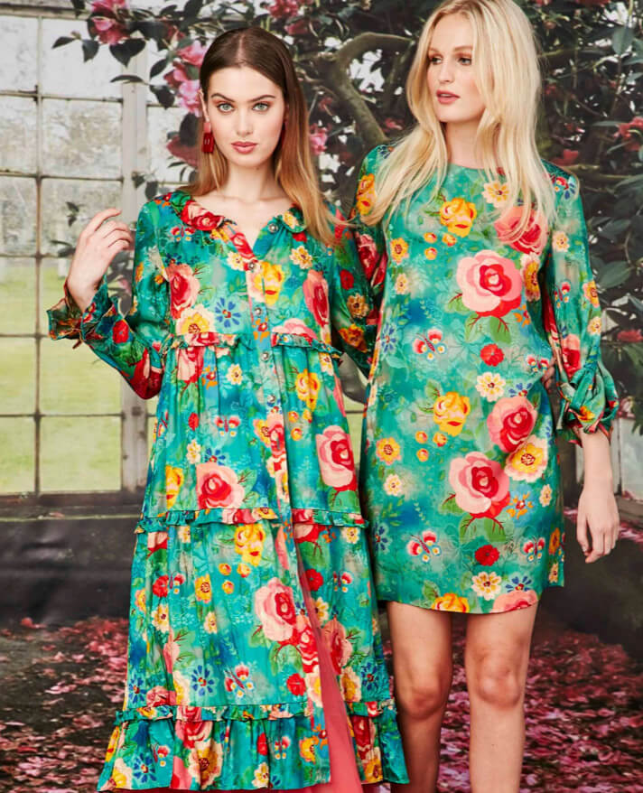 Green Dress and Roses