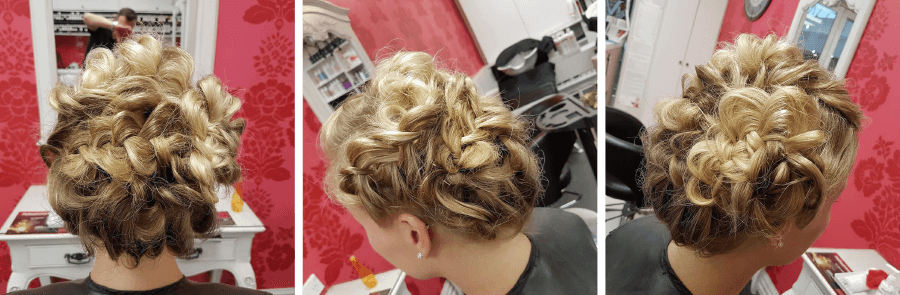 French flair hair up by Stylist Daniel at V For Hair and Beauty Merivale