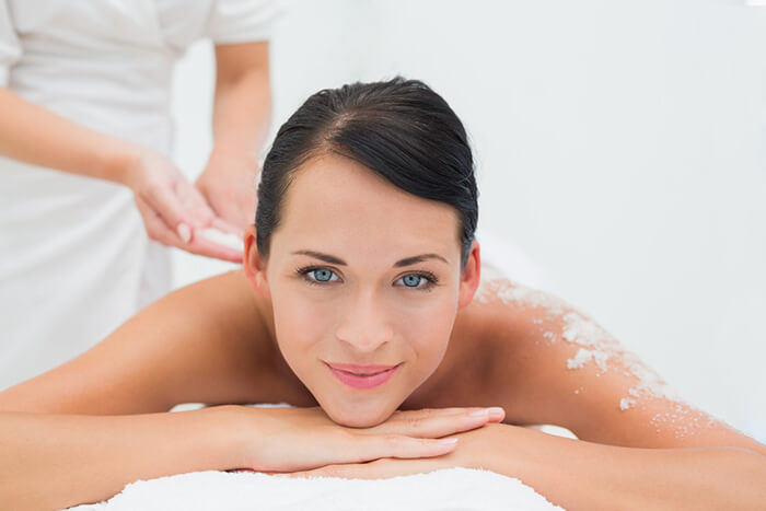Body exfoliation before a spray tan