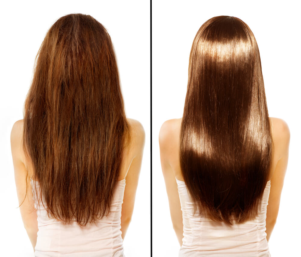 Before protein-overload , after a moisture treatment.
