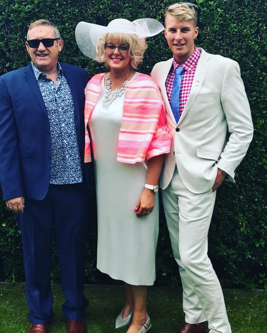 Mike, Vicki and Harrison Race day ready