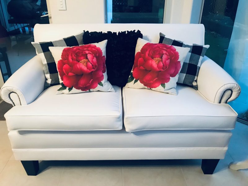 Re-upholstered couches at Vicki's - cushions eBay