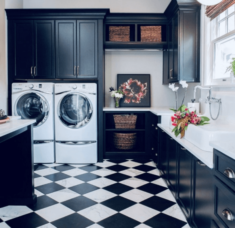 Sleek and stylish laundry design