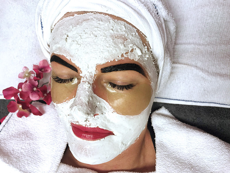 Vicki receiving Anti-ageing facial-repair & prevention, V For hair and Beauty Merivale.