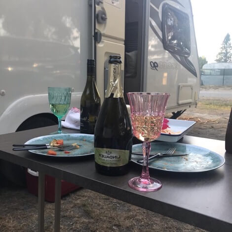 Lunch by the caravan