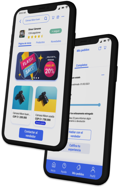 Shop and order screens