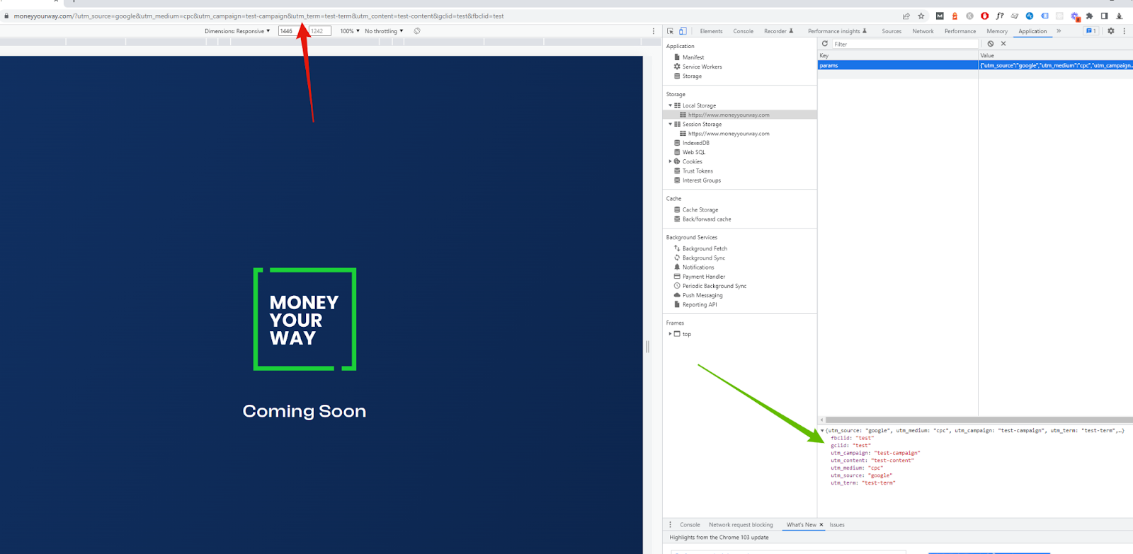 A worked example of a tagged campaign URL