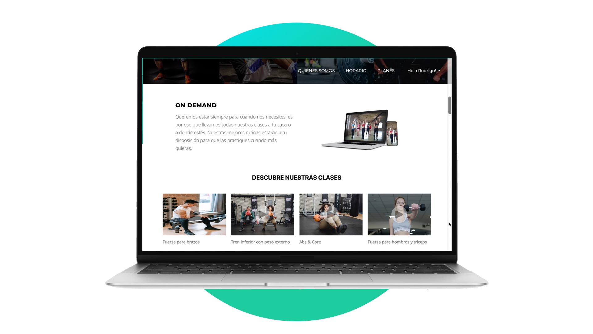 página web para gimnasios