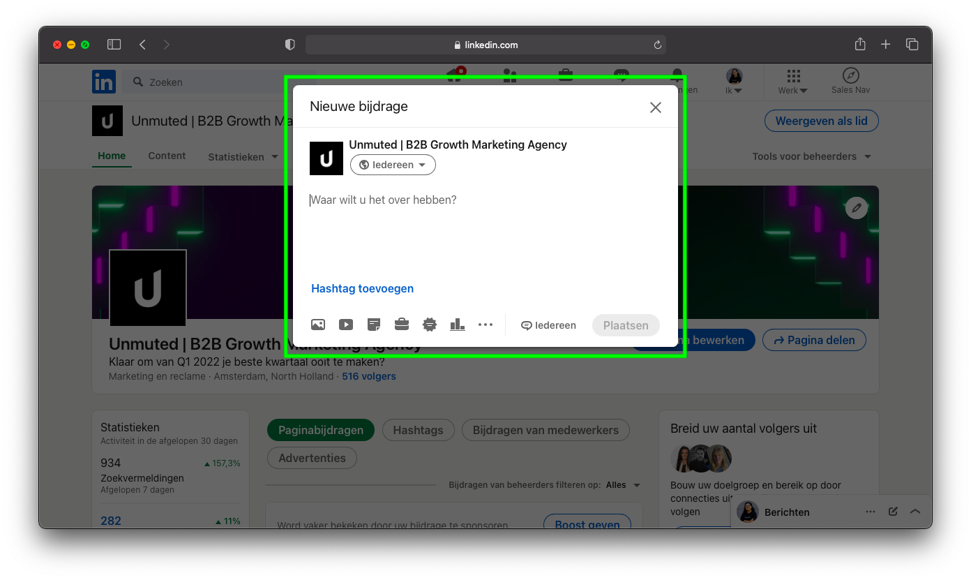 Plaats-je-eerste-LinkedIn-bedrijfspagina-post
