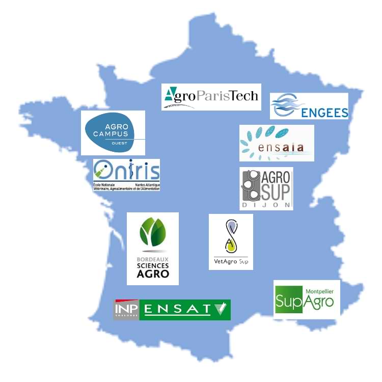 Carte des écoles d'agronomies